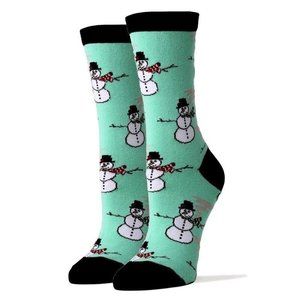 Rolling with the Snowmies Christmas Crew Socks Men's Shoe sz 8-13
